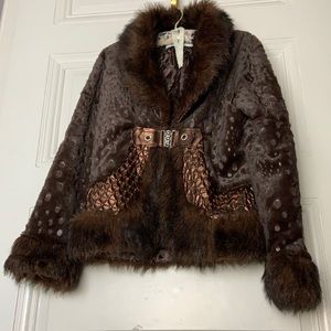 Faux Fur Jacket. Size Small